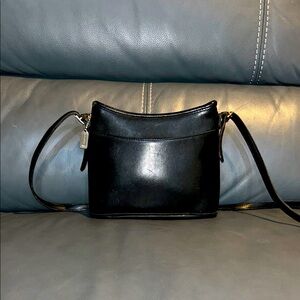 Coach Mambo 9062 Black Leather Crossbody Bag, well-loved, strap very worn